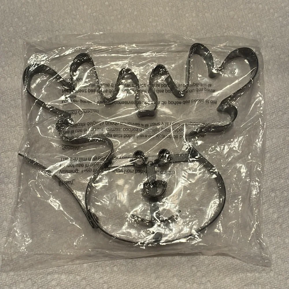 Solid Large Metal Cookie Cutters Set of 3 (Elf/Reindeer/Showman) NWOT